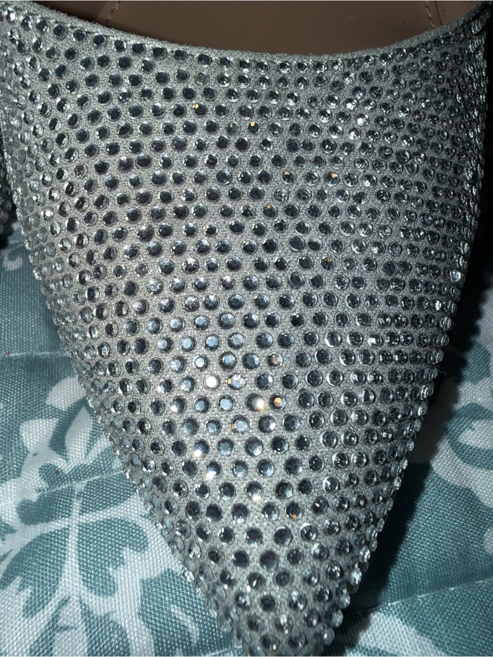 BCBGeneration Silver Rhinestone Pointed Mules with Clear Strap - Picture 5 of 10